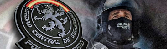 Policía Municipal de Madrid y escudo de la Unidad Central de Seguridad UCS